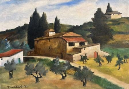 Art work by Nino Tirinnanzi Paesaggio  - oil table 